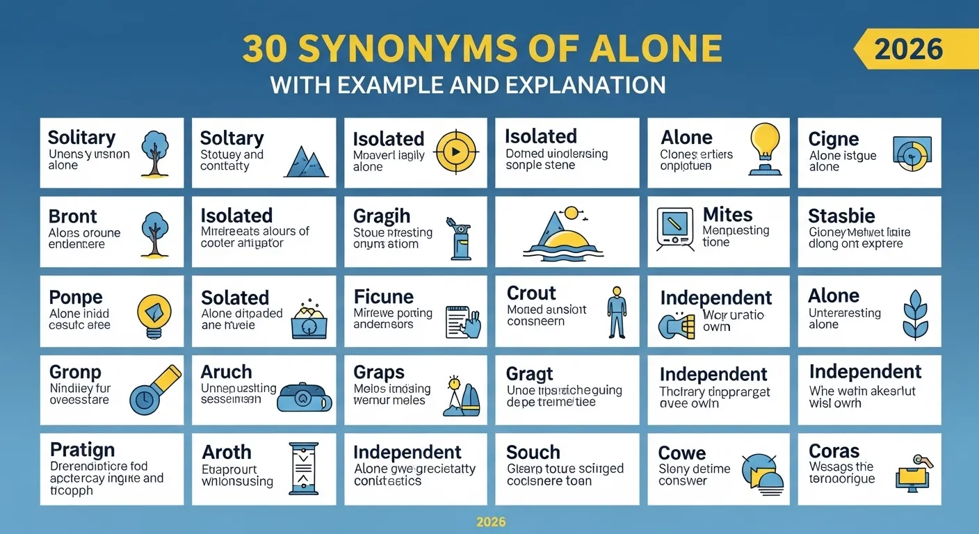 30 Synonyms of Alone with Example and Explanation 2026