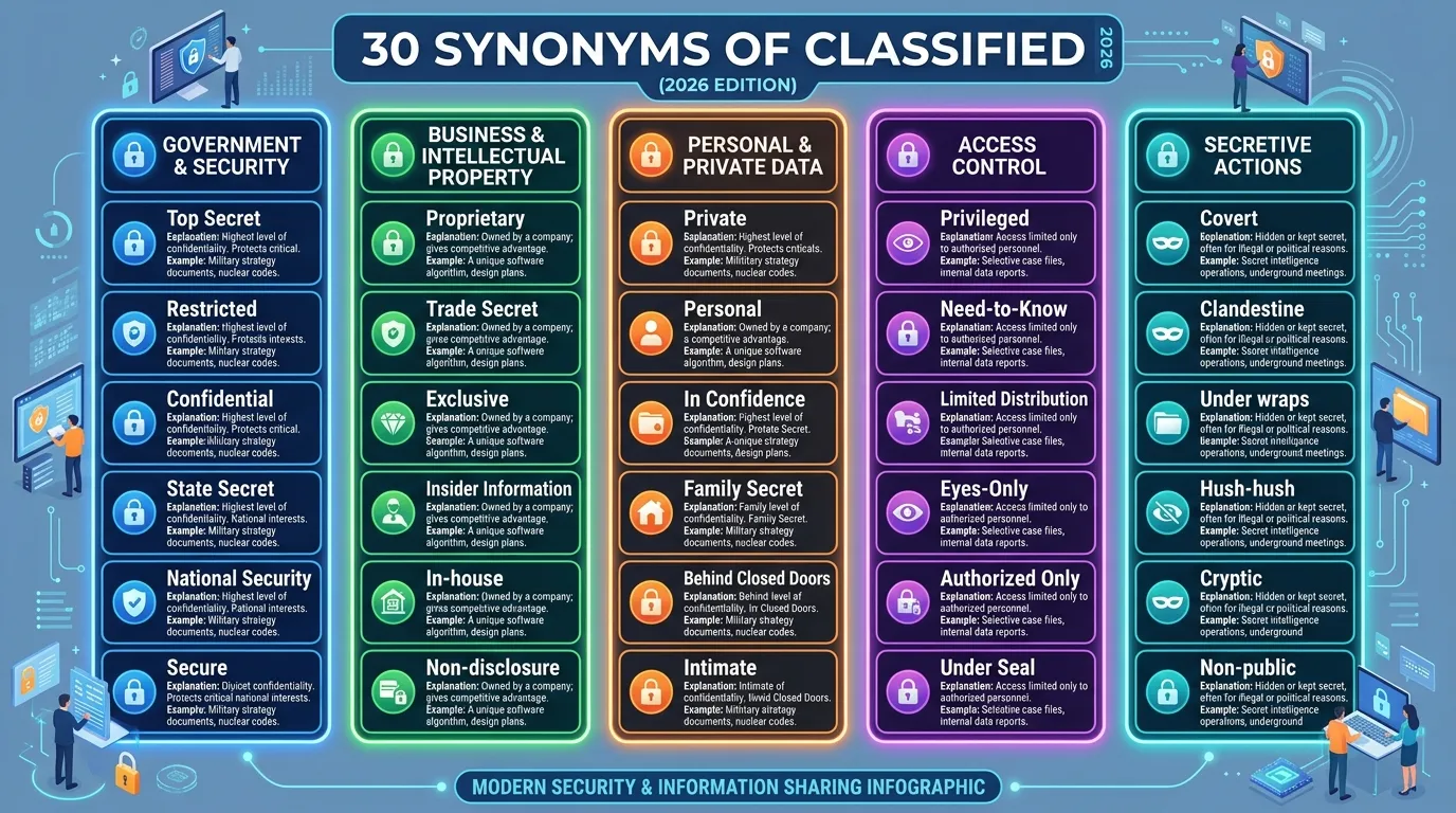 30 Synonyms of Classified with Example and Explanation 2026