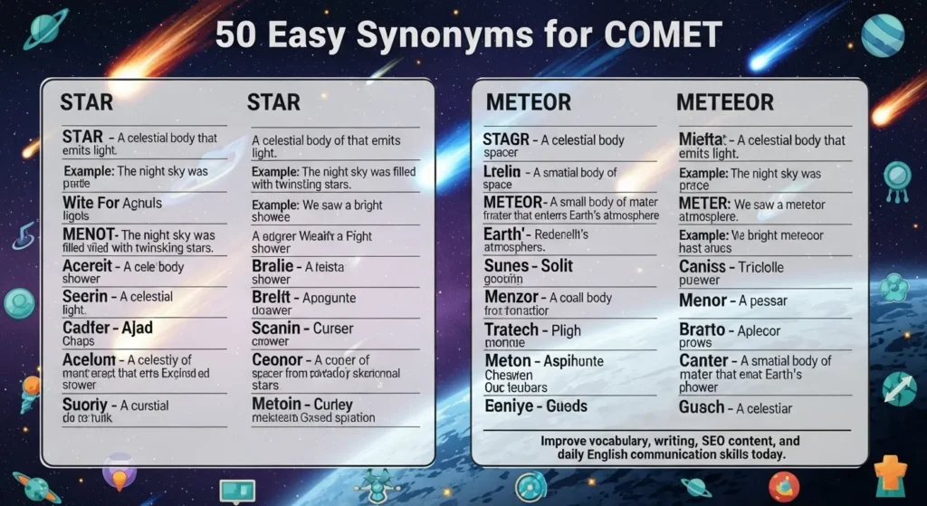synonyms for comet