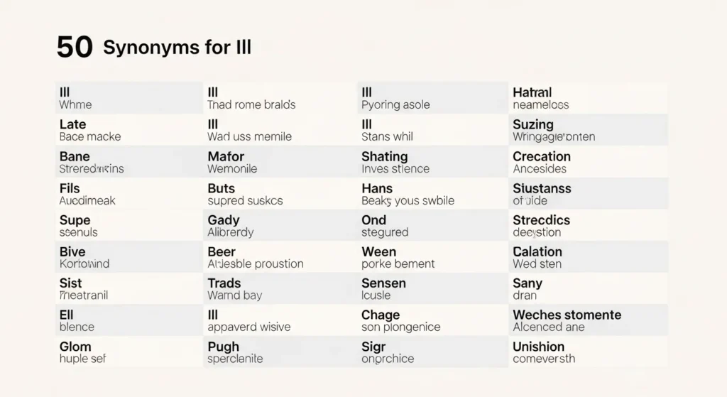 synonyms for ill