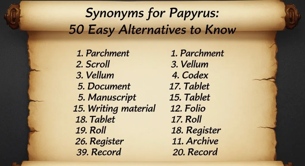 synonyms for papyrus