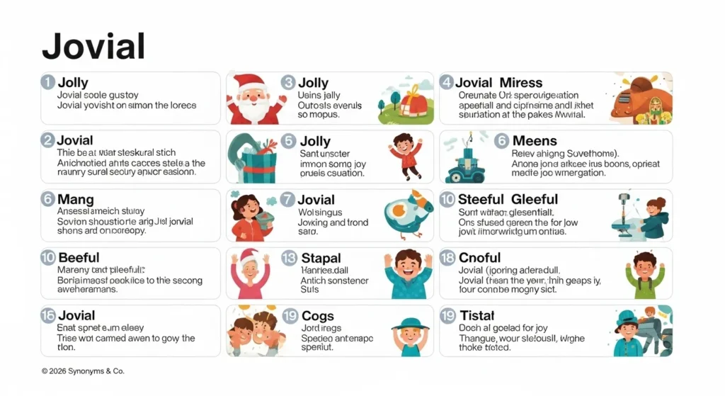 Synonyms of Jovial