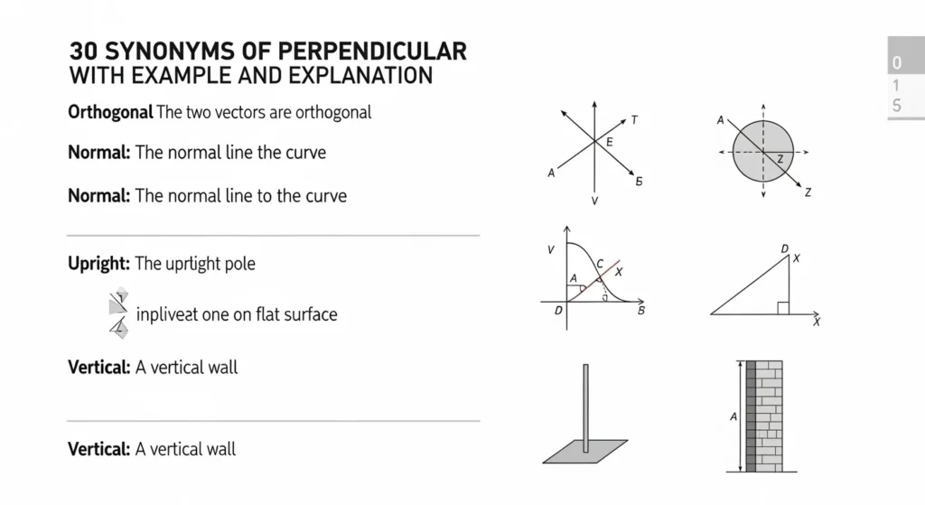 Synonyms of Perpendicular