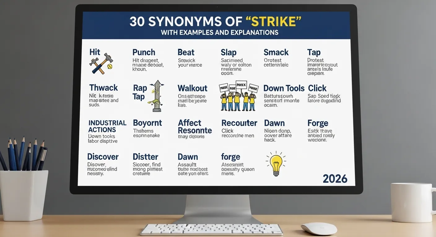 Strike With 30 Synonyms of Strike with Example and Explanation 2026