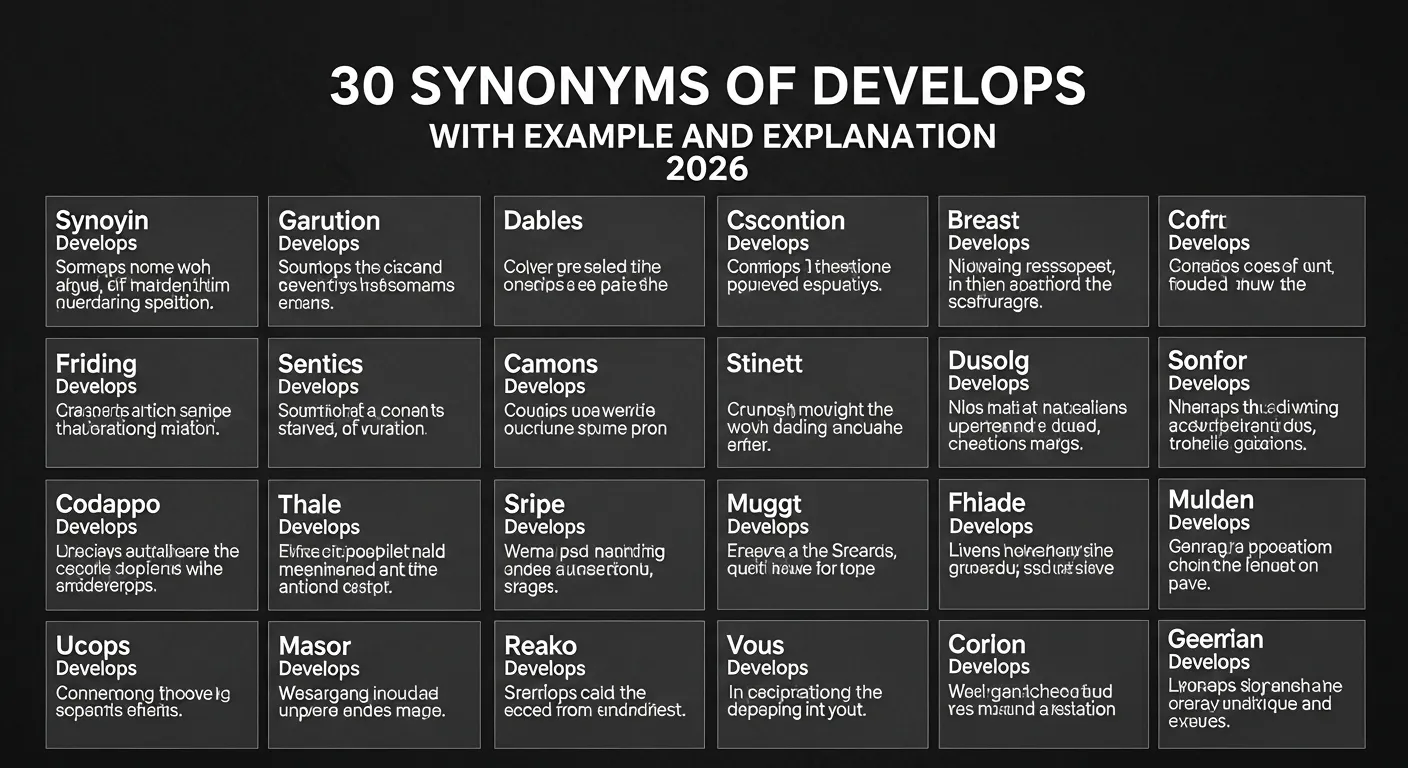synonyms of develops