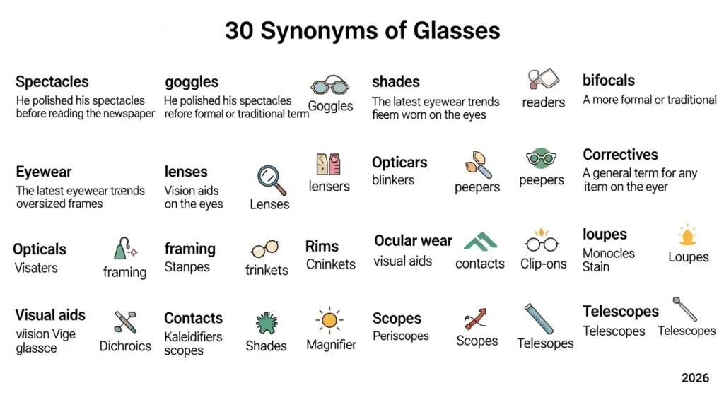 synonyms of glasses