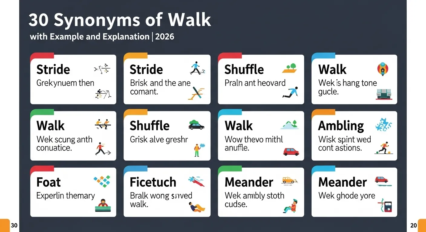 30 Synonyms of Walk with Example and Explanation 2026
