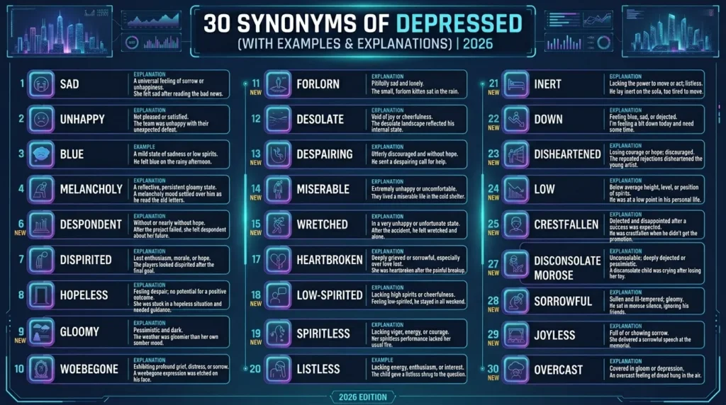 synonyms of depressed