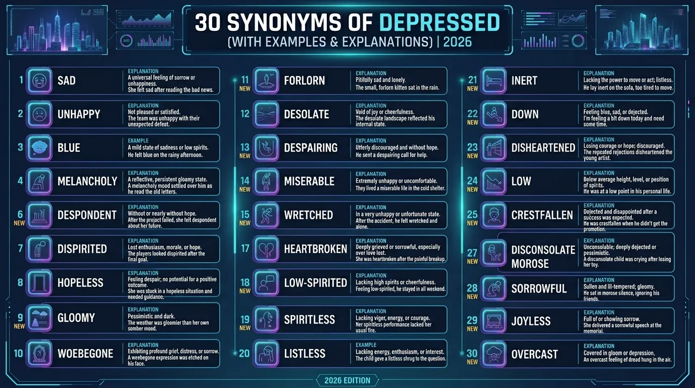 synonyms of depressed