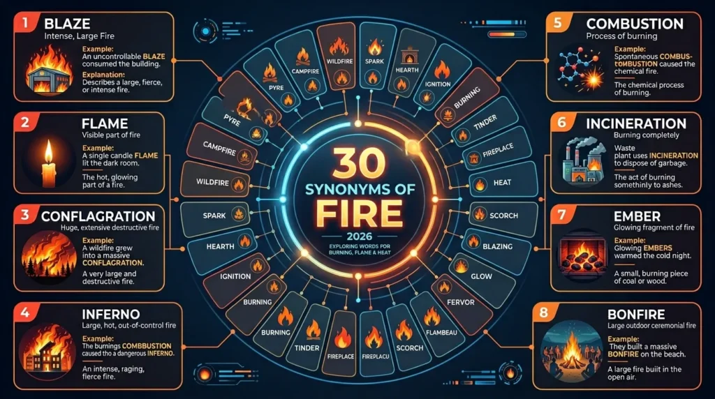 synonyms of fire