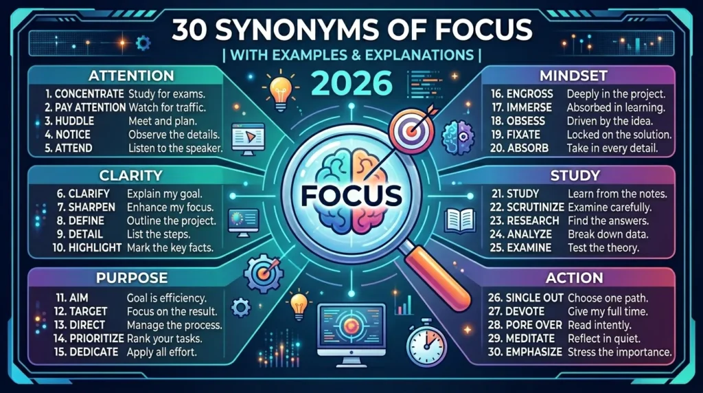synonyms of focus