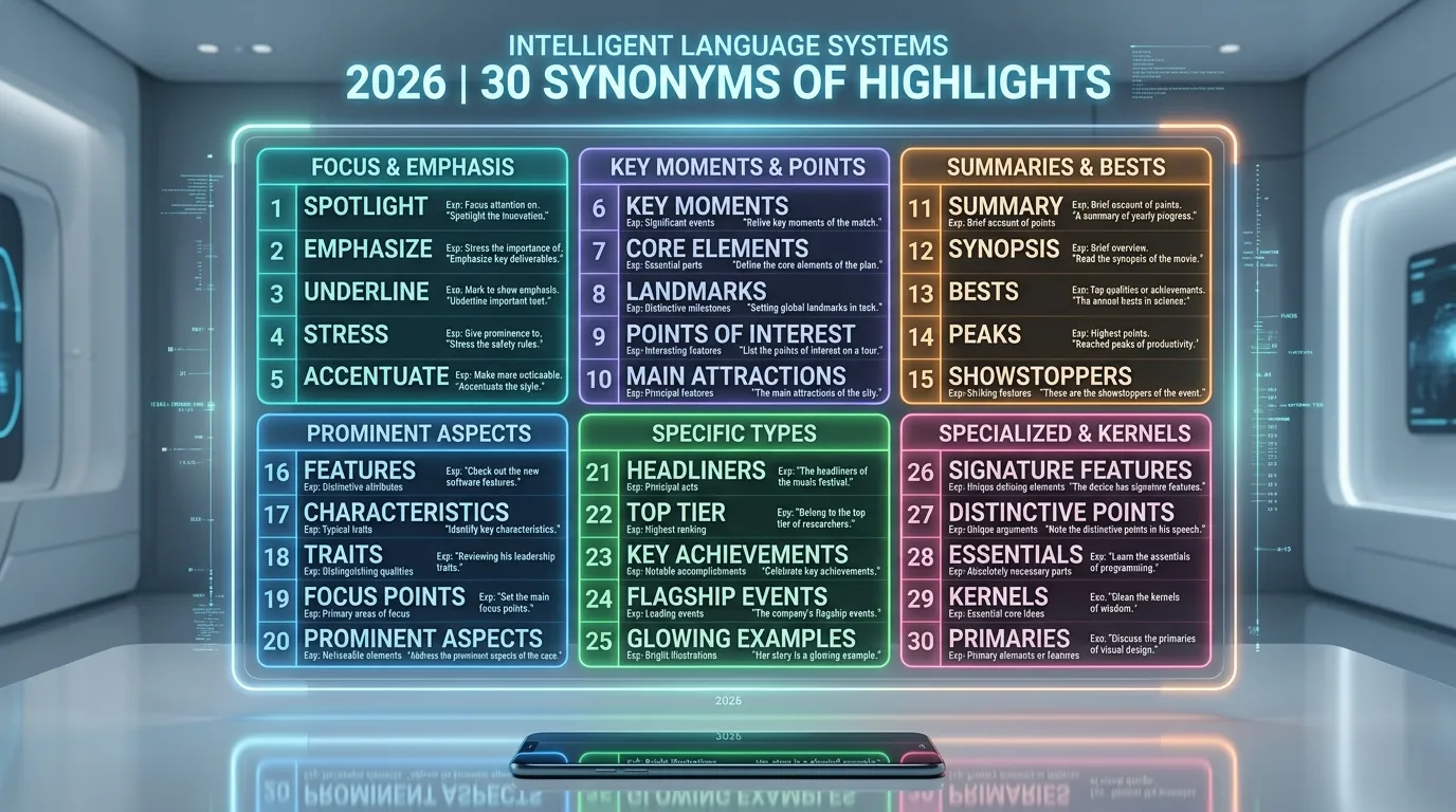 synonyms of highlights