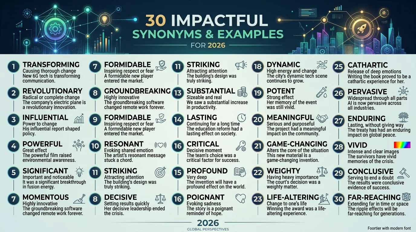 30 Synonyms of Impactful with Example and Explanation 2026