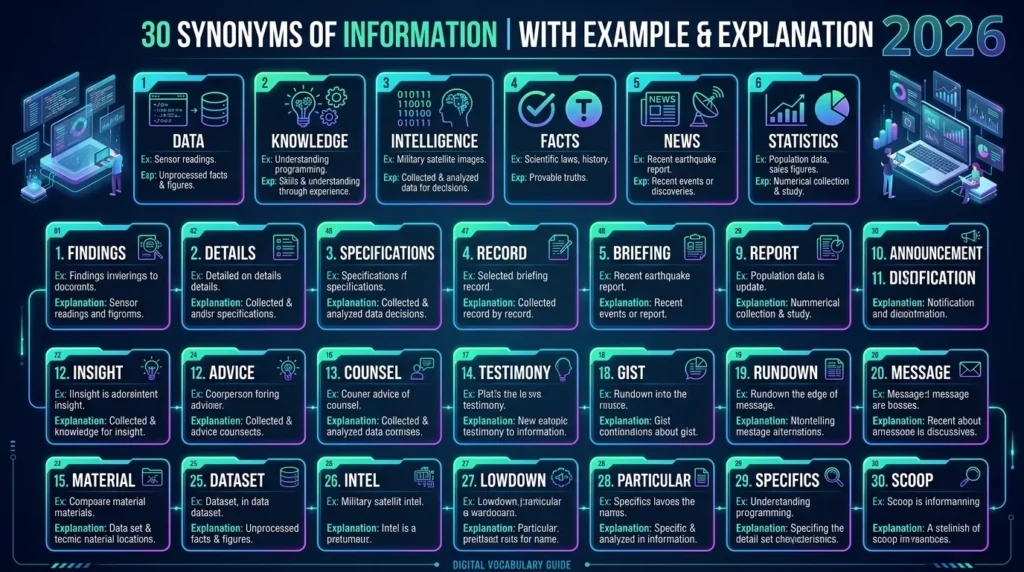 synonyms of information