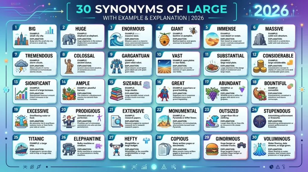 synonyms of large