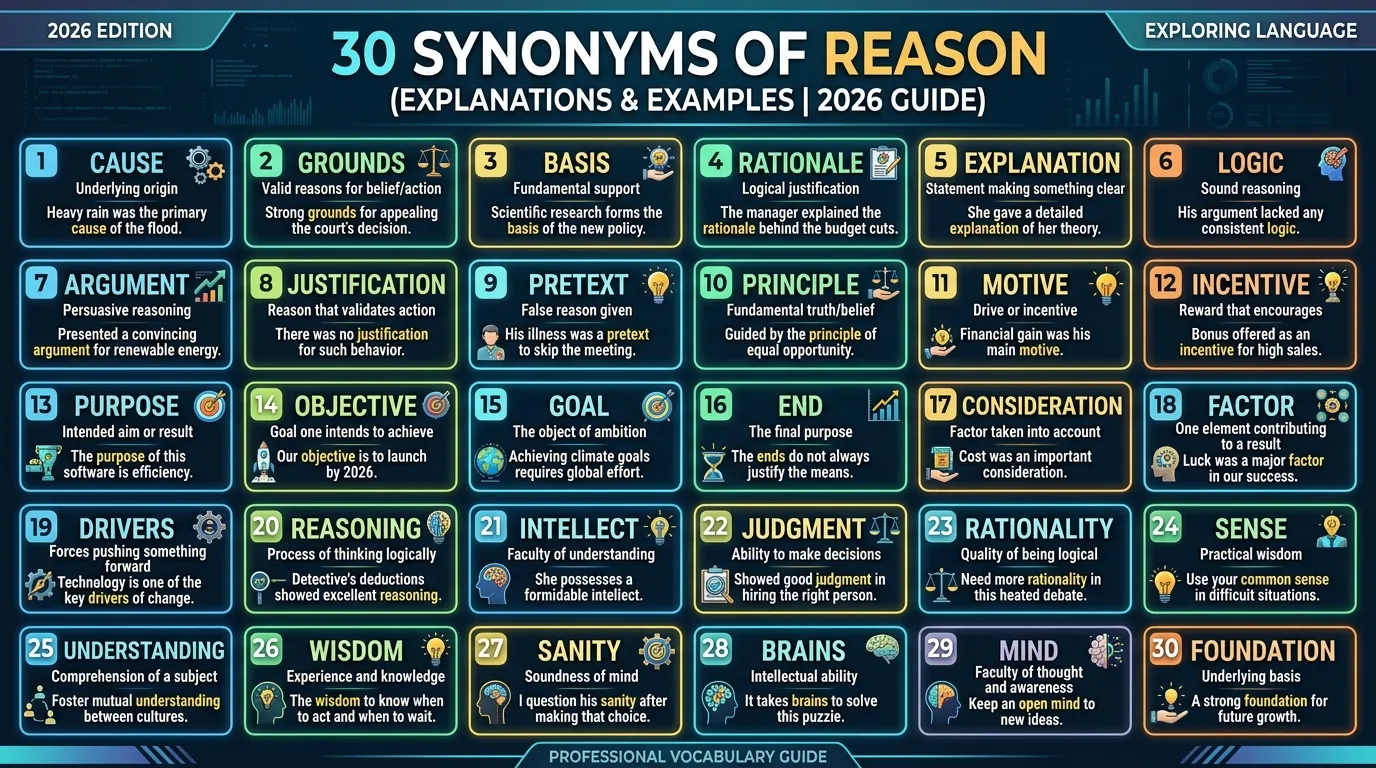 synonyms of reason