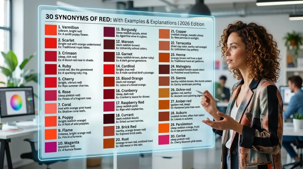 synonyms of red