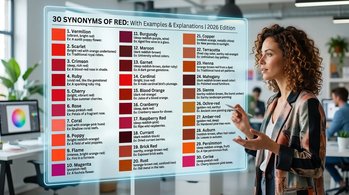 synonyms of red
