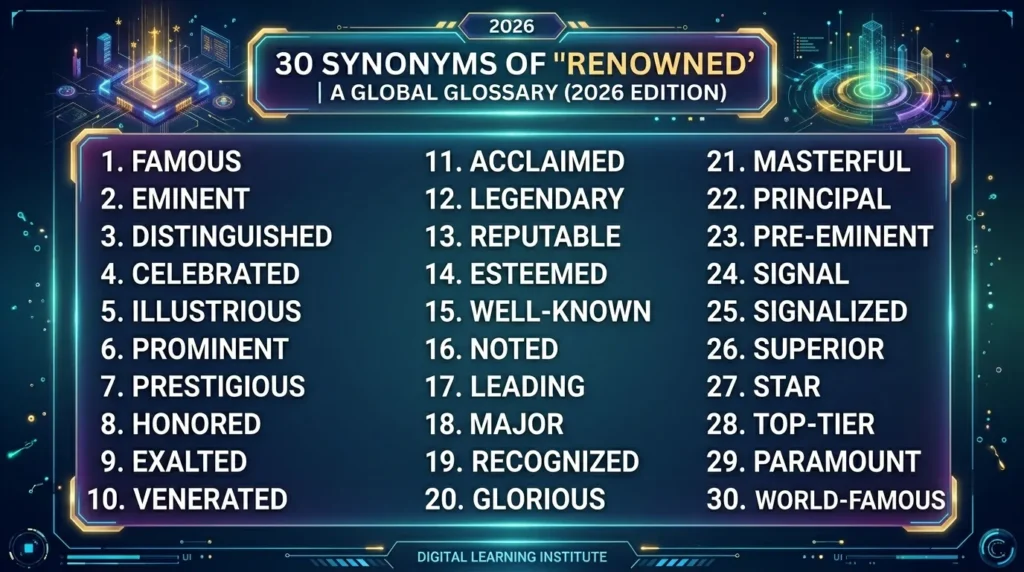 synonyms of renowned