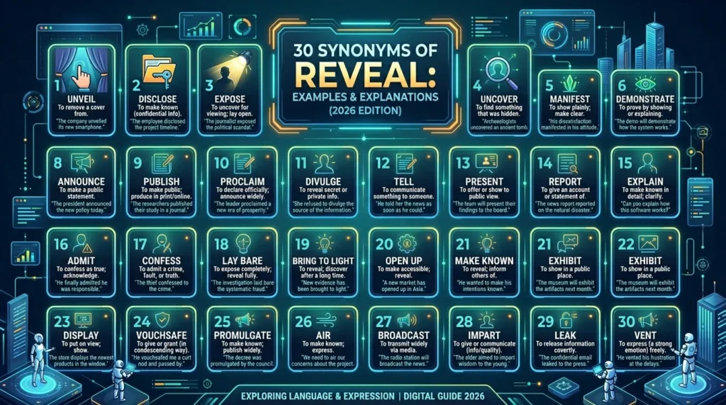 synonyms of reveal