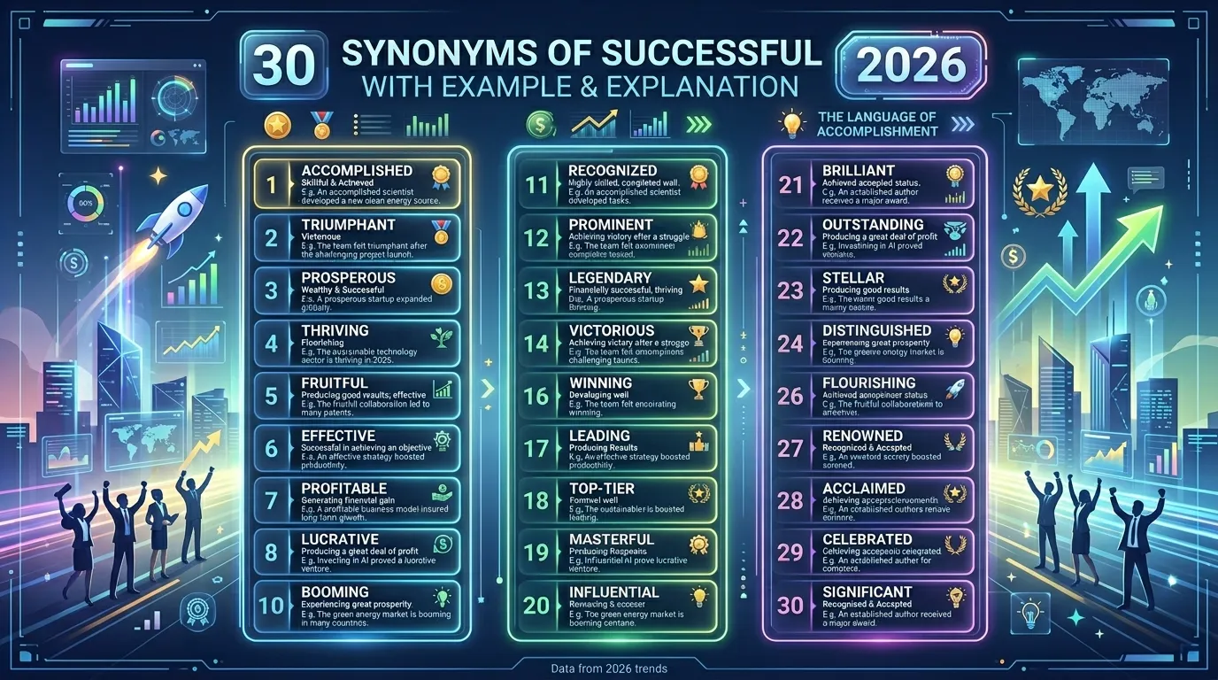 30 Synonyms of Successful with Example and Explanation 2026