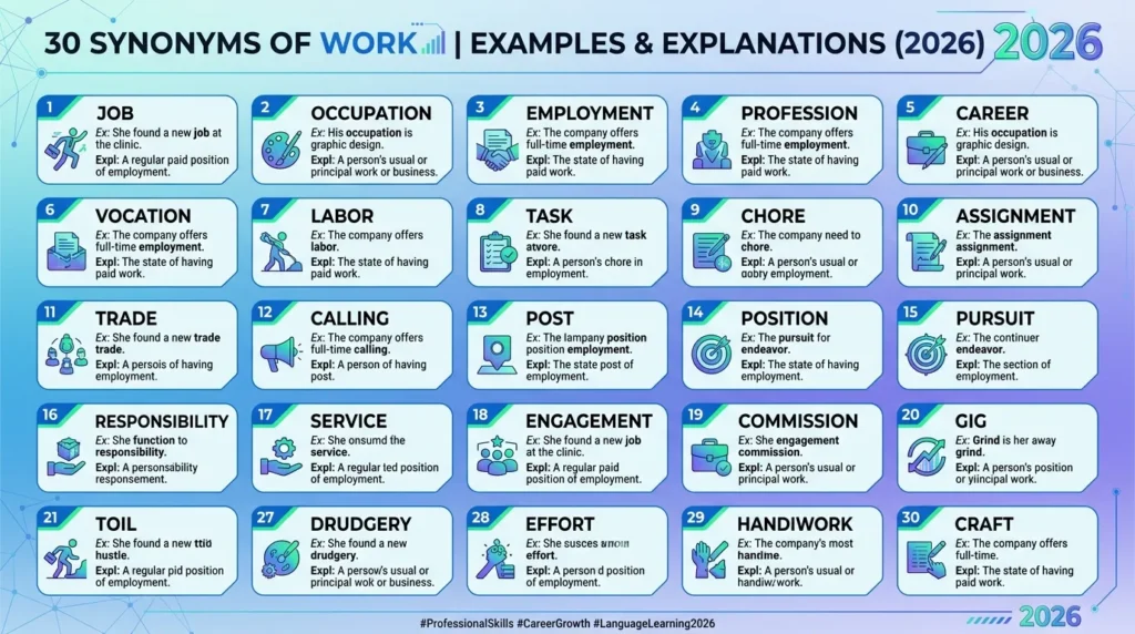 synonyms of work