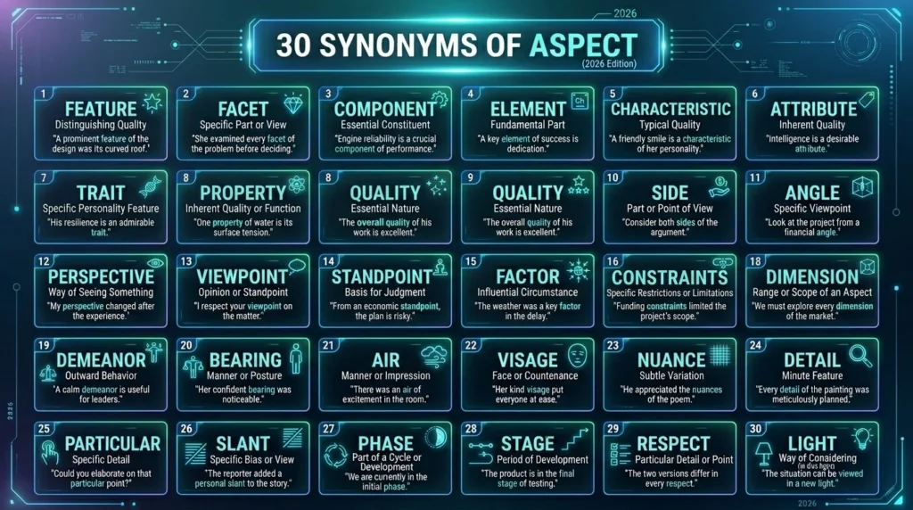 Synonyms of Aspect