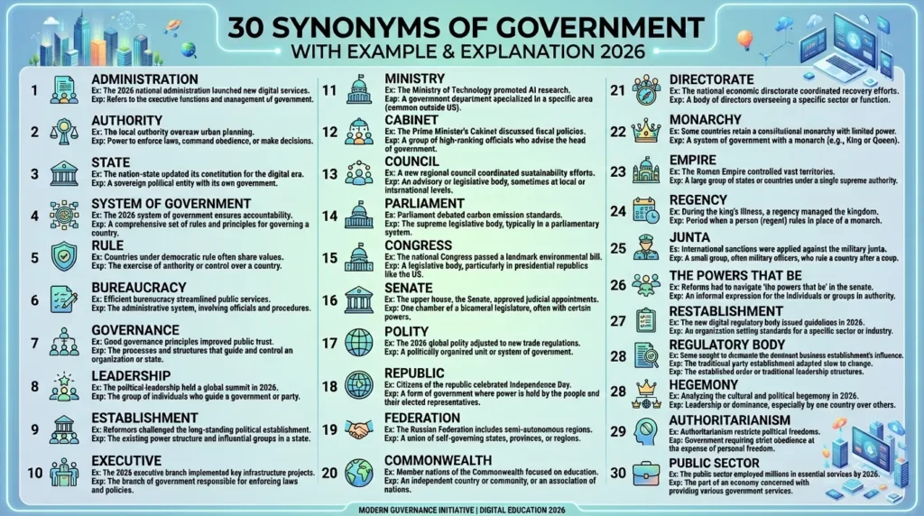 Synonyms of Government