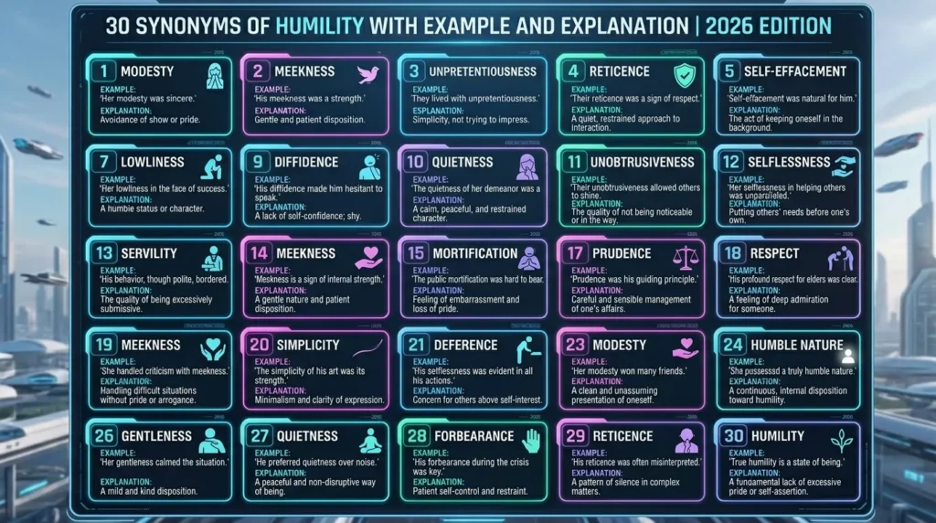 Synonyms of Humility