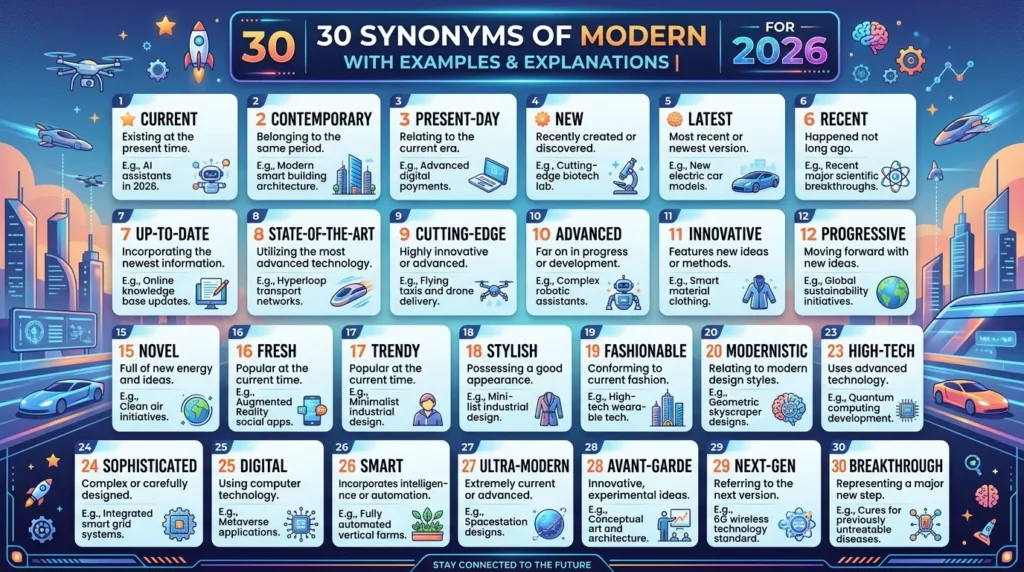 Synonyms of Modern