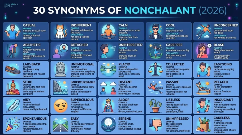 Synonyms of Nonchalant