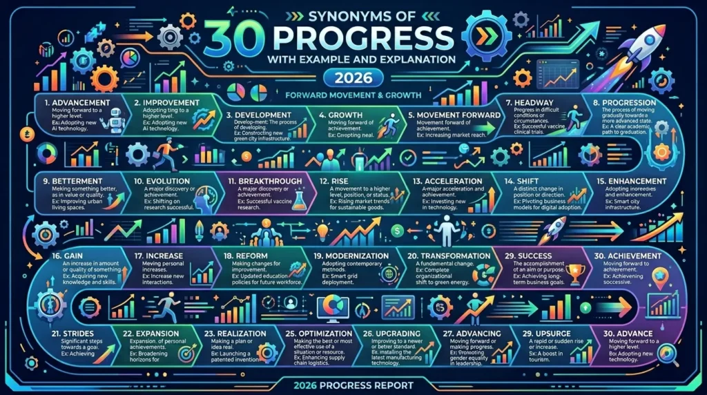 Synonyms of Progress