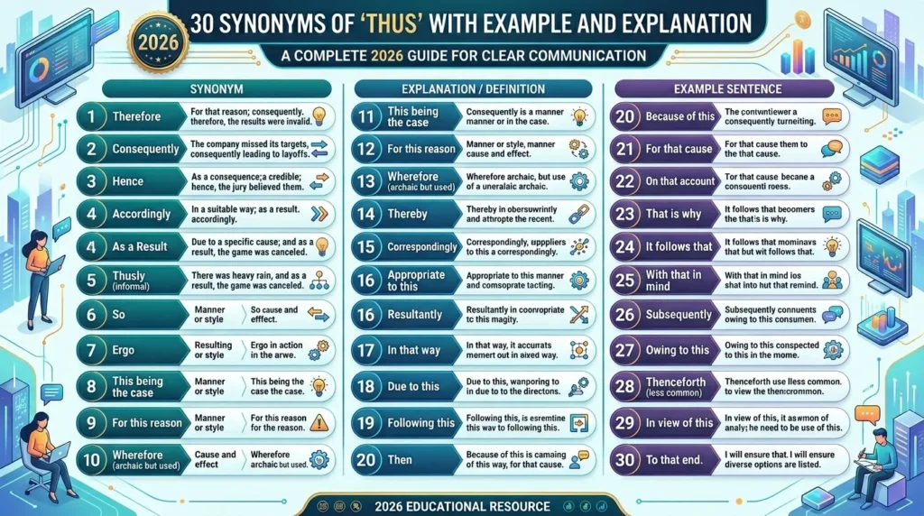 Synonyms of Thus