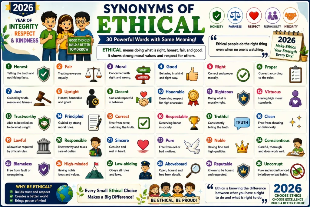 synonyms for ethical