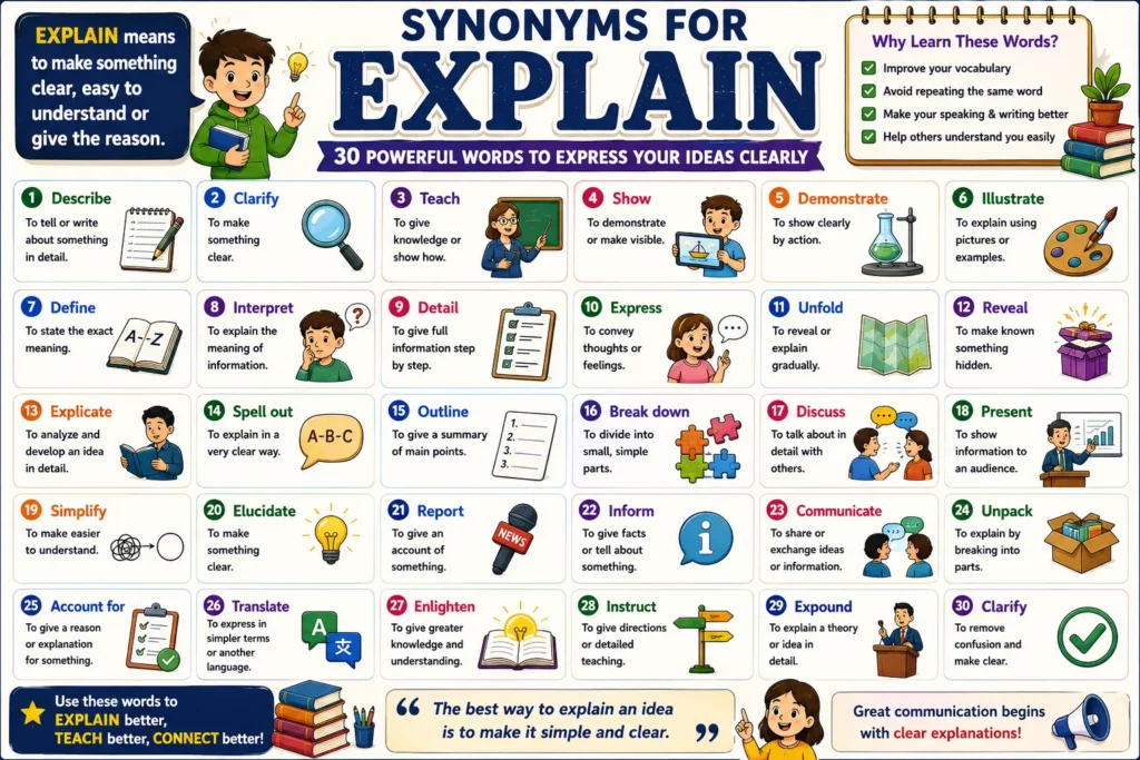 synonyms for explain