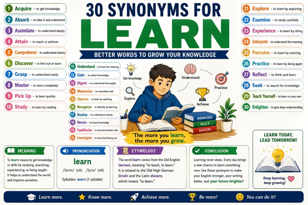 synonyms for learn