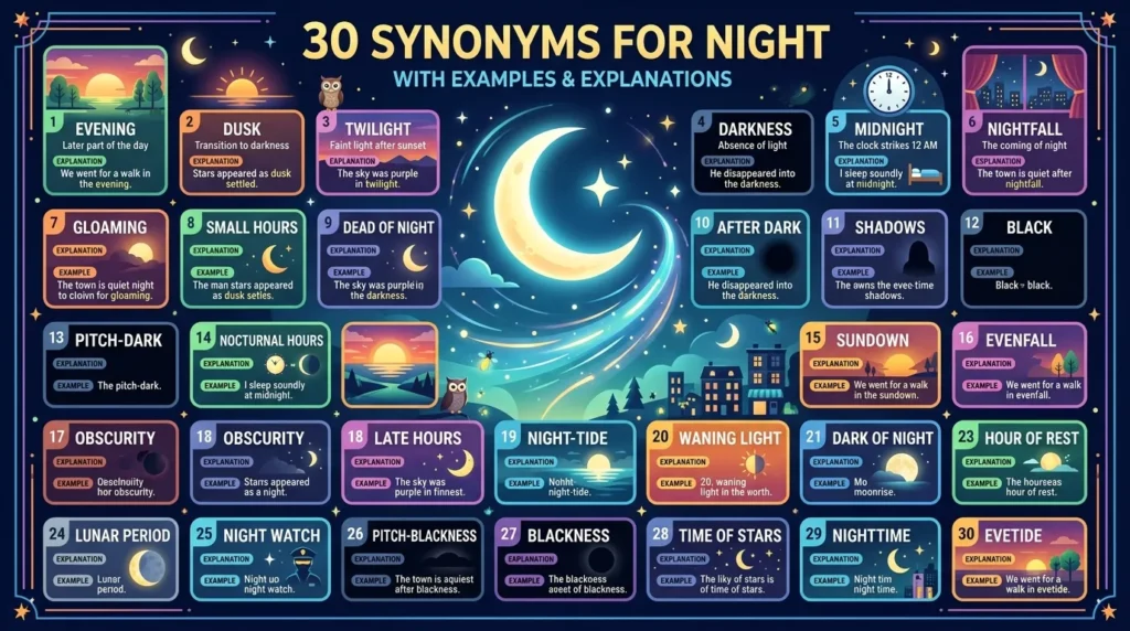 synonyms for night