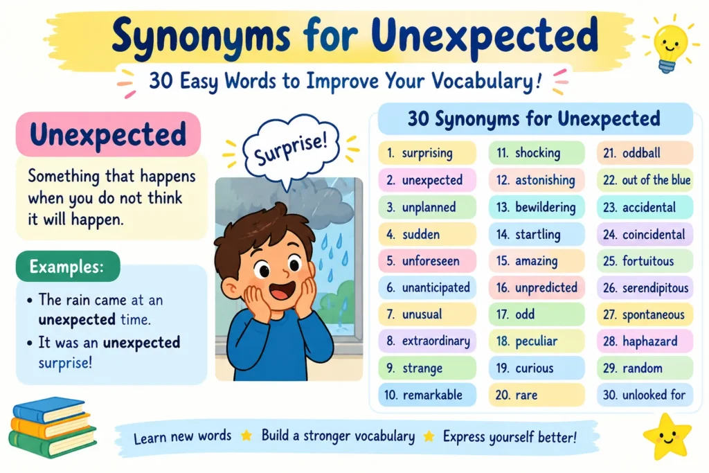 synonyms for unexpected