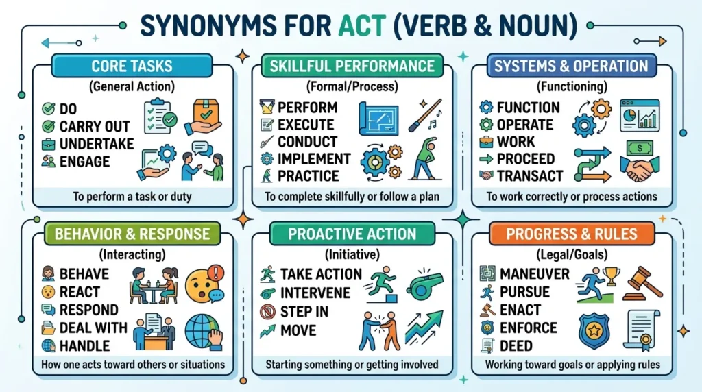 Synonyms for act