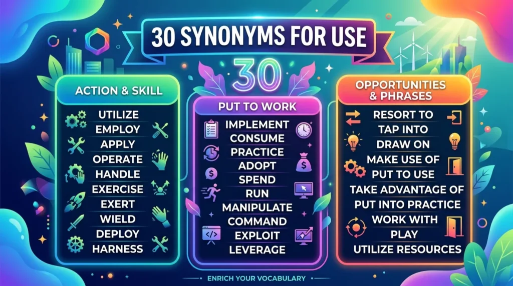 Synonyms for use