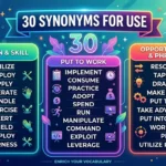 Synonyms for use