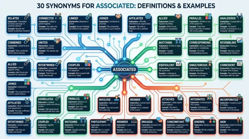 synonyms for associated