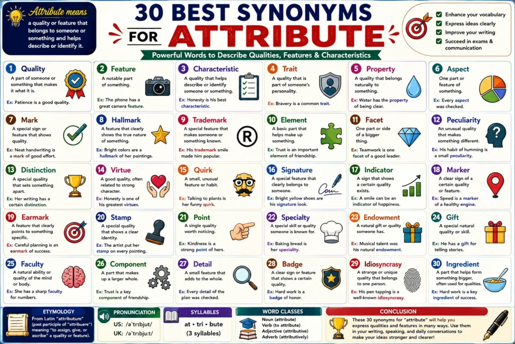 synonyms for attribute