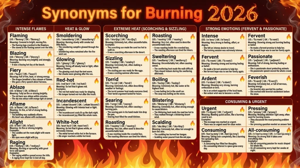 synonyms for burning