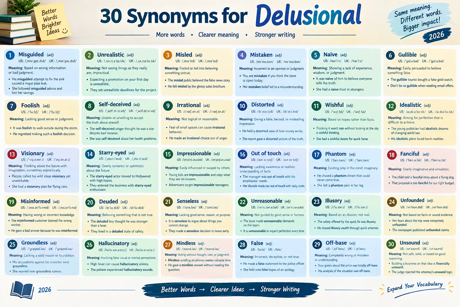 synonyms for delusional