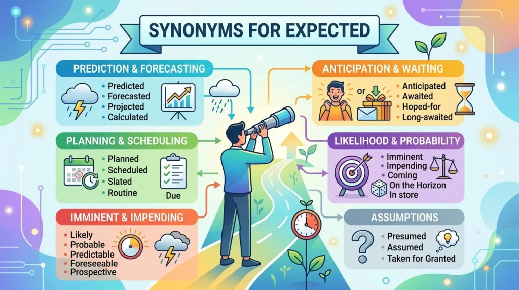 synonyms for expected