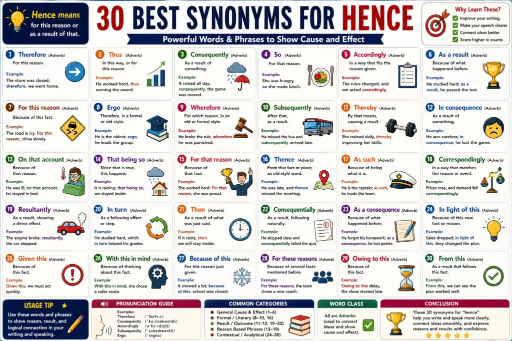 synonyms for hence
