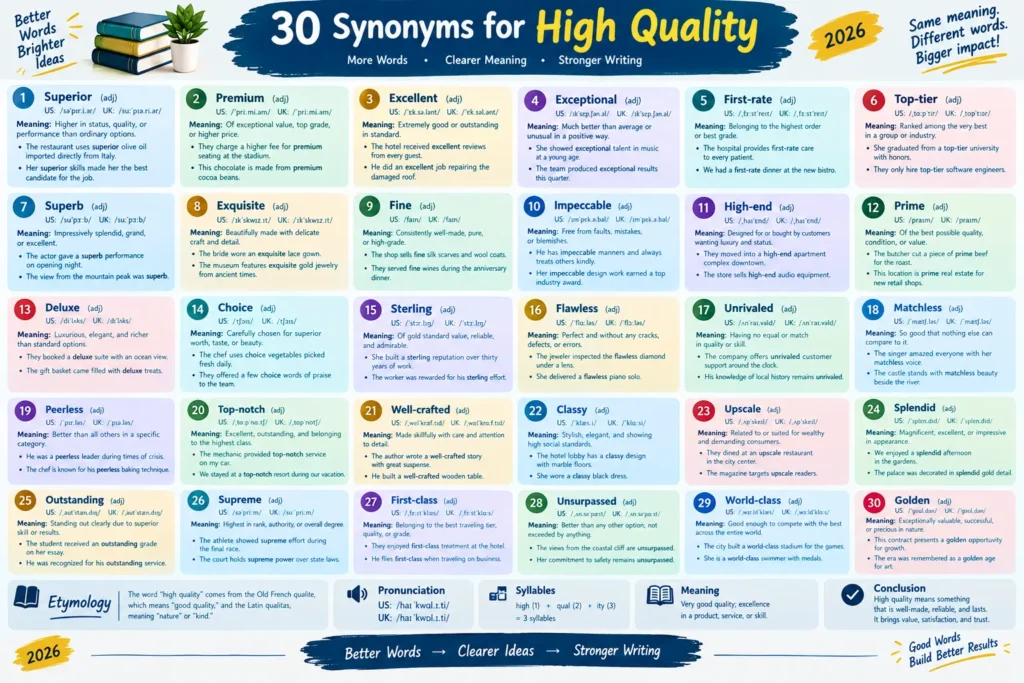 synonyms for high quality