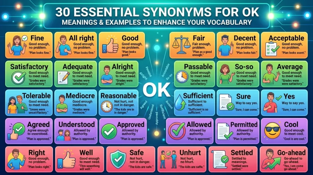 Synonyms for OK