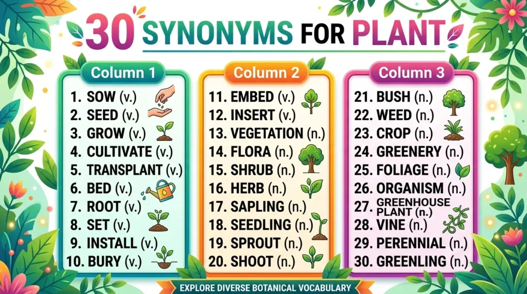 Synonyms for plant